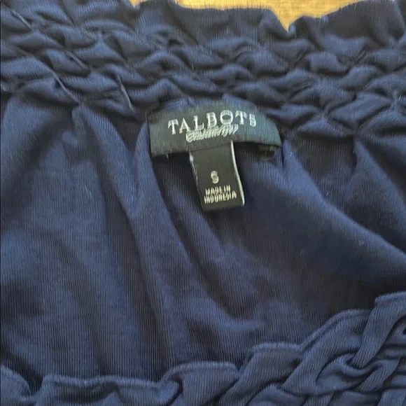 Talbots Blue Dress Cap Sleeve - Picture 2 of 4